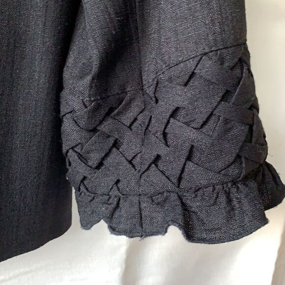 Lana Lee 6-petite blazer button up black jacket with detall collar & sleeves - Picture 4 of 6